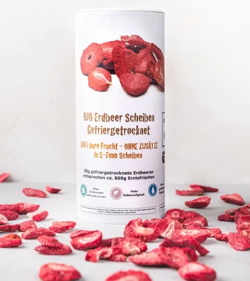 Bio Erdbeer Scheiben gefriergetrocknet